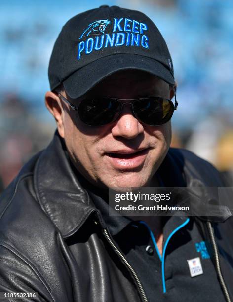 Carolina Panthers David Tepper during their game against the Tennessee Titans at Bank of America Stadium on November 03, 2019 in Charlotte, North...