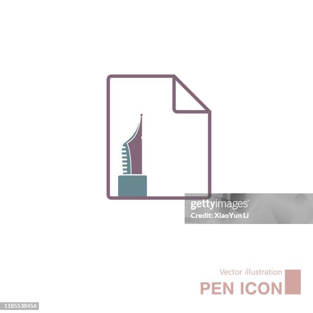 vector drawn pen nib. - office notice board stock illustrations
