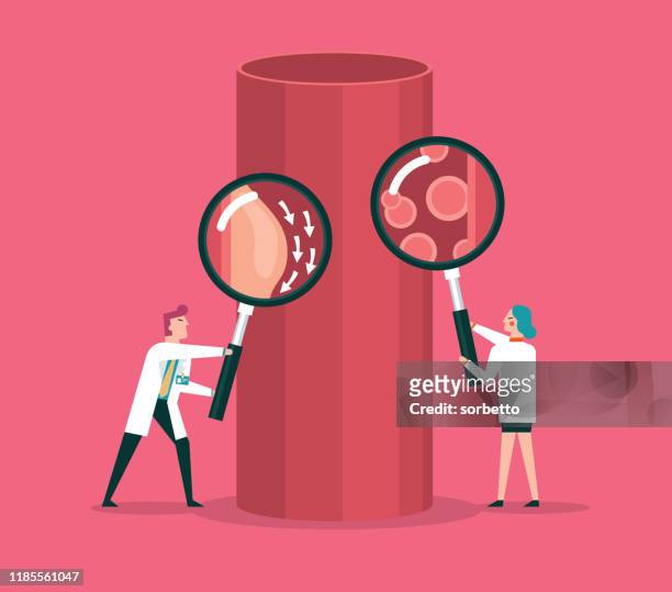 blood cells and blood vessel stock illustration - blood veins stock illustrations
