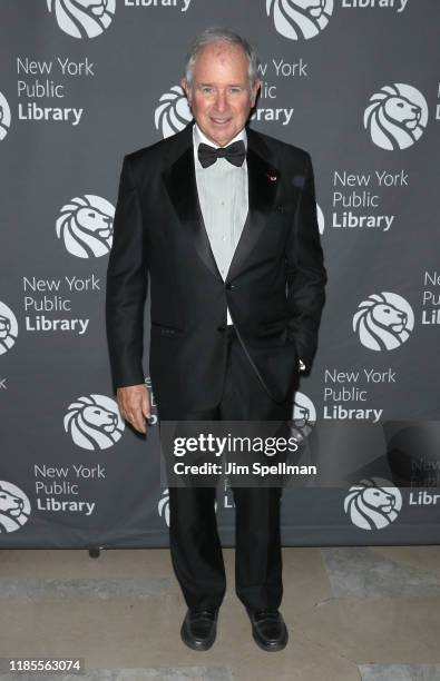 Of the Blackstone Group Stephen A. Schwarzman attends the 2019 Library Lions Gala at New York Public Library on November 04, 2019 in New York City.