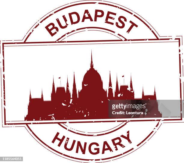 ilustraciones, imágenes clip art, dibujos animados e iconos de stock de sello de pasaporte de hungría - budapest