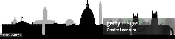 washington dc (all buildings are complete and moveable) - washington dc skyline vector stock illustrations