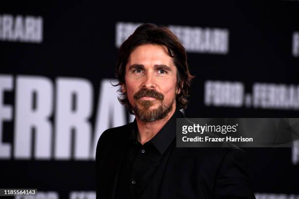 Christian Bale attends the Premiere Of FOX's "Ford V Ferrari" at TCL Chinese Theatre on November 04, 2019 in Hollywood, California.