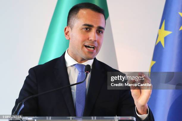 The Foreign Minister, Luigi Di Maio, speaks during the inauguration of the new headquarters of Cassa Depositi e Prestiti in Naples.