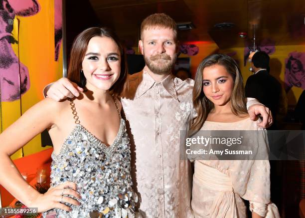 Kiernan Shipka, Luke Snellin and Isabela Moner attend the after party for Netflix's "Let It Snow" at Swingers on November 04, 2019 in Los Angeles,...