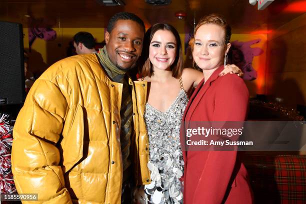 Shameik Moore, Kiernan Shipka and Liv Hewson attend the after party for Netflix's "Let It Snow" at Swingers on November 04, 2019 in Los Angeles,...