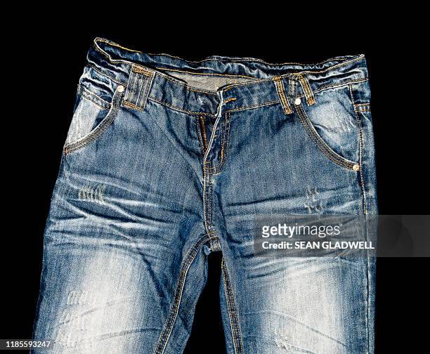 blue denim jeans - old jeans stock pictures, royalty-free photos & images