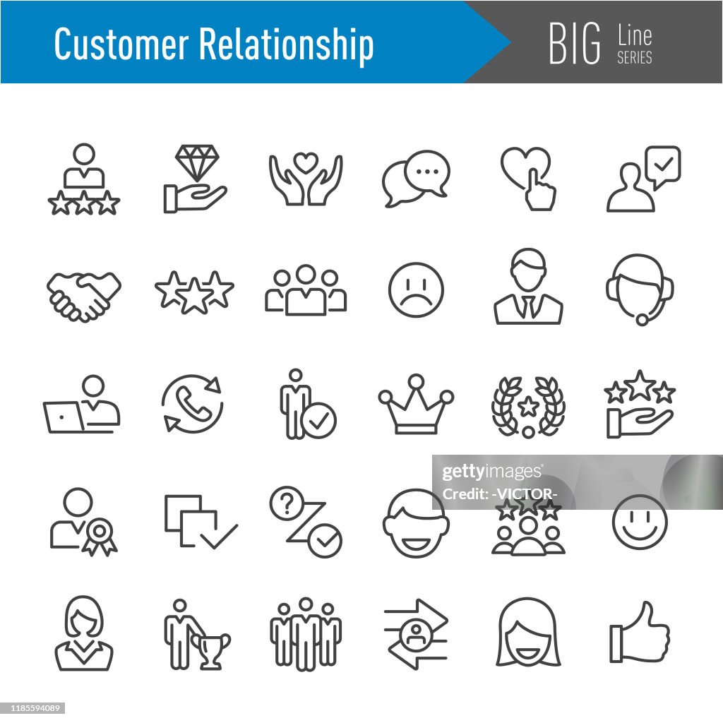 Iconos de relación con el cliente - Big Line Series