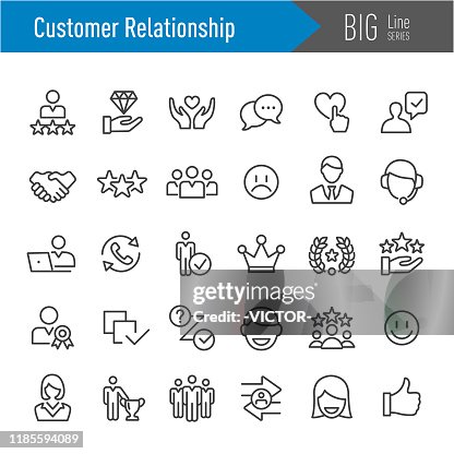 Customer Relationship Icons - Big Line Series Customer Relationship Icons - Big Line Series