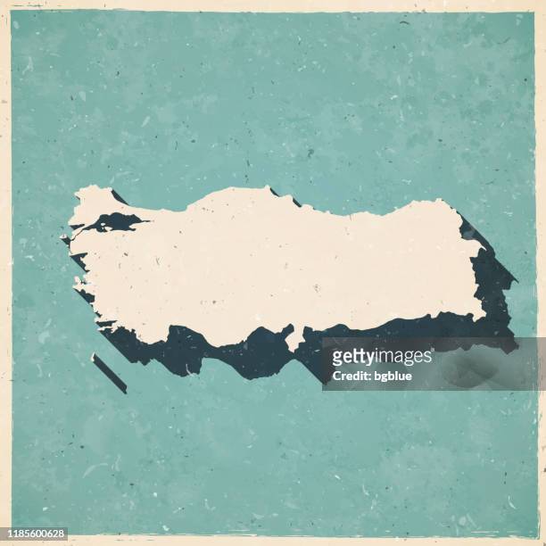 turkey map in retro vintage style - old textured paper - southeast stock illustrations