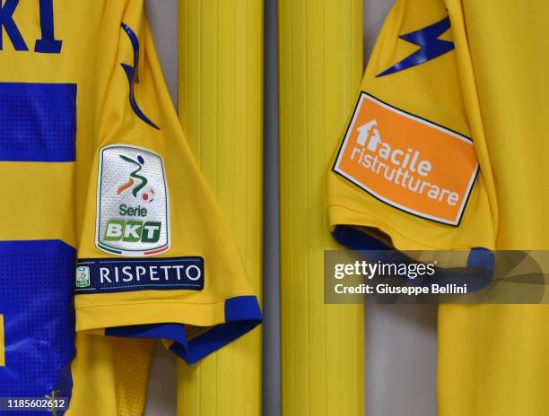 General view of dressing room of Frosinone Calcio prior to the Serie B match between Frosinone Calcio and Empoli FC at Stadio Benito Stirpe on...