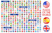 All World Round Flag Icons