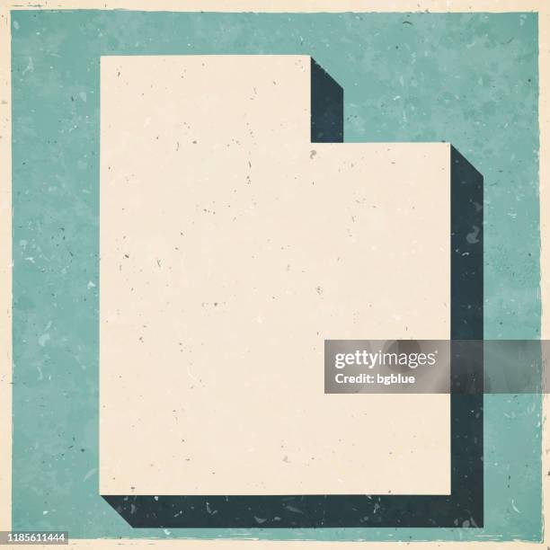 stockillustraties, clipart, cartoons en iconen met utah kaart in retro vintage stijl-oude getextureerde papier - utah