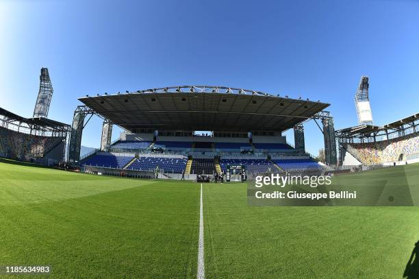 General view of Stadio Benito Stirpe during the Serie B match between Frosinone Calcio and Empoli FC at Stadio Benito Stirpe on November 30, 2019 in...