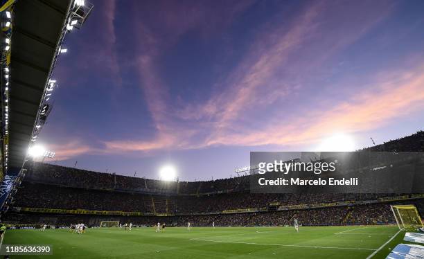 General view of the new lighting system of Estadio Alberto J. Armando during a match between Boca Juniors and Argentinos Juniors as part of Superliga...