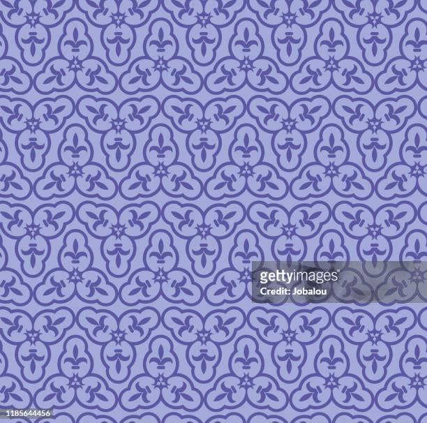 flower of lys seamless background - arabic style stock illustrations