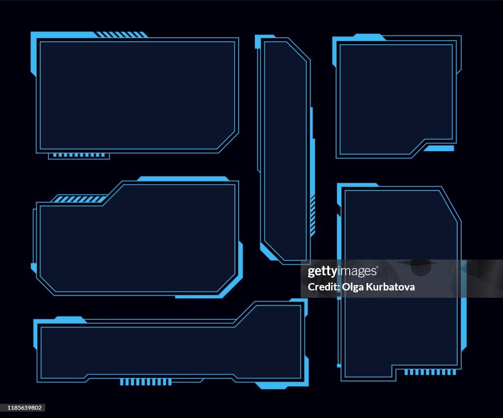 Hud Frames Futuristic Modern User Interface Elements Hud Control Panel ...