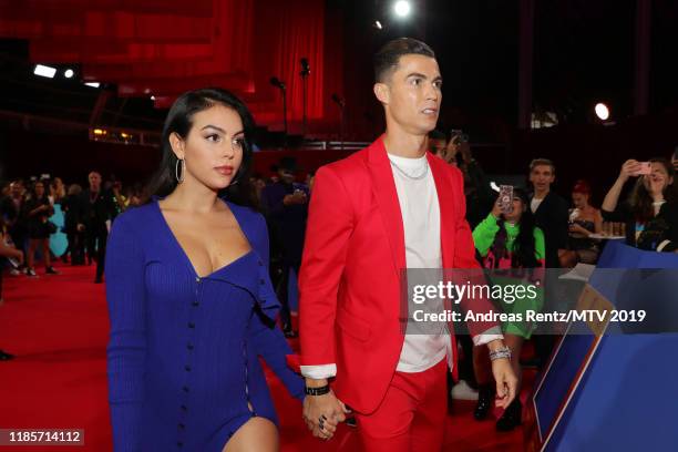 Georgina Rodriguez and Cristiano Ronaldo attend the MTV EMAs 2019 at FIBES Conference and Exhibition Centre on November 03, 2019 in Seville, Spain.