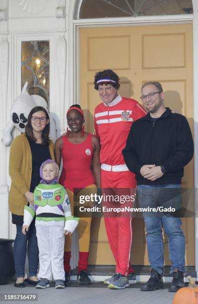 Mayor Bill de Blasio and First Lady Chirlane McCray host a Halloween Party for children at Gracie Mansion in New York City, October 25, 2019.