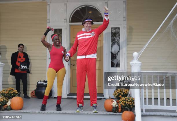 Mayor Bill de Blasio and First Lady Chirlane McCray host a Halloween Party for children at Gracie Mansion in New York City, New York, October 25,...