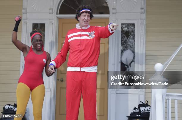 Mayor Bill de Blasio and First Lady Chirlane McCray host a Halloween Party for children at Gracie Mansion in New York City, New York, October 25,...