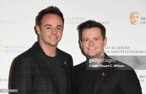 Anthony McPartlin and Declan Donnelly attend "Ant and Dec's DNA Journey" BAFTA TV Preview at Barbican Centre on November 05, 2019 in London, England.