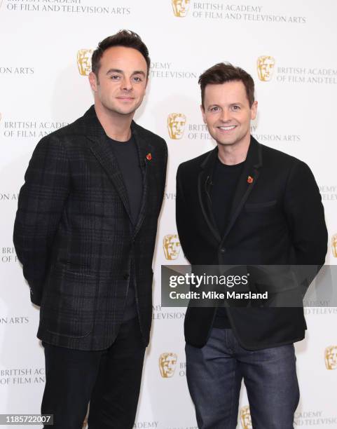 Anthony McPartlin and Declan Donnelly attend "Ant and Dec's DNA Journey" BAFTA TV Preview at Barbican Centre on November 05, 2019 in London, England.
