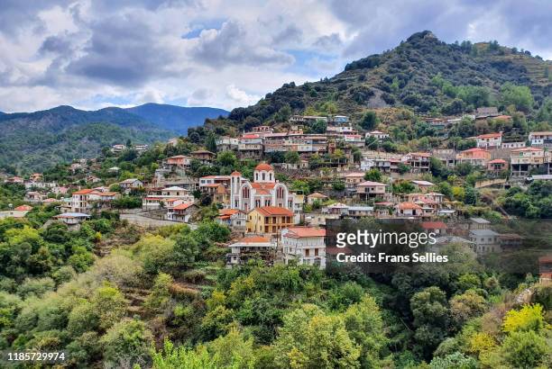 moutoullas village, troodos mountains, cyprus - republic of cyprus fotografías e imágenes de stock