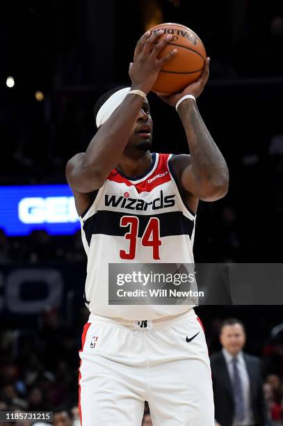 Miles of the Washington Wizards shoots against the Detroit Pistons during the second half at Capital One Arena on November 4, 2019 in Washington, DC....