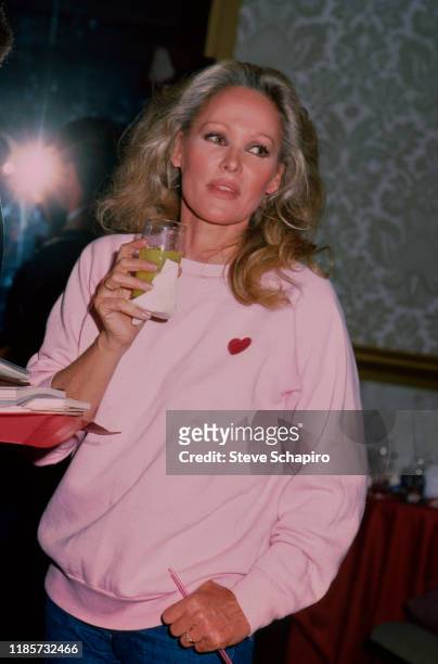 View of Swiss actress Ursula Andress at an unspecified event, Los Angeles, California, 1980.