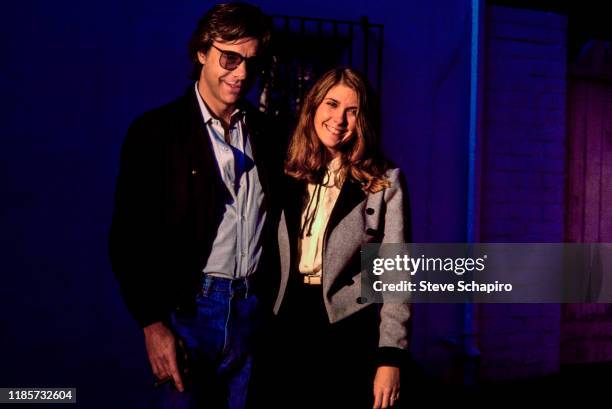 Portrait of American film director Peter Bogdanovich and actress Colleen Camp, Los Angeles, California, 1981.