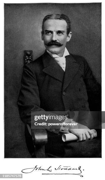 john lawson stoddard - 19th century - facial hair stock illustrations