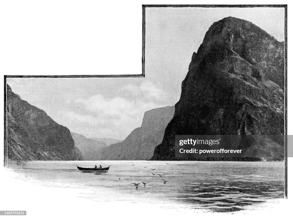 Naeroyfjord in Sogn og Fjordane, Norway - 19th Century