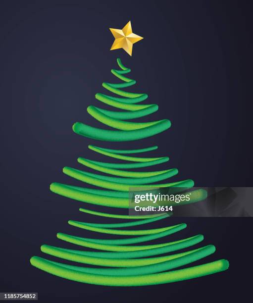 fuzzy christmas tree - topiary stock illustrations