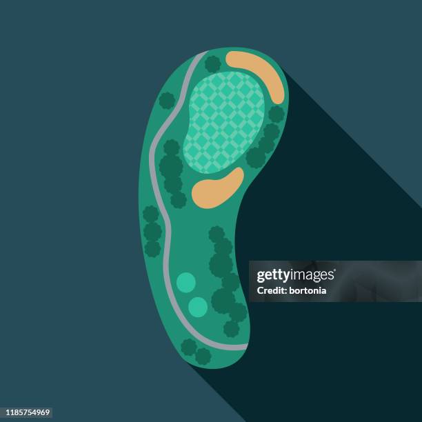 golf course icon - sand trap stock illustrations
