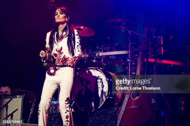 Siobhan Fahey of Shakespears Sister performs at Palladium Theatre on November 05, 2019 in London, England.