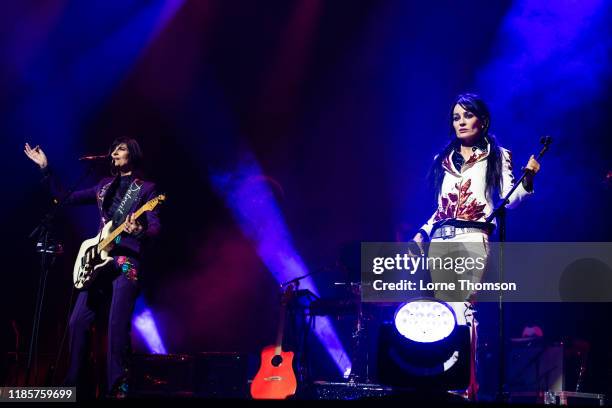 Marcella Detroit and Siobhan Fahey of Shakespears Sister perform at Palladium Theatre on November 05, 2019 in London, England.