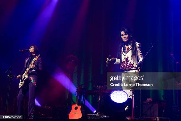 Marcella Detroit and Siobhan Fahey of Shakespears Sister perform at Palladium Theatre on November 05, 2019 in London, England.