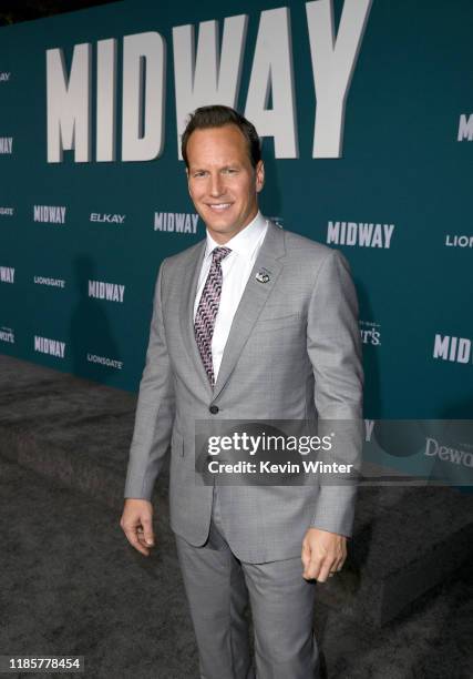 Patrick Wilson attends the premiere of Lionsgate's "Midway" at Regency Village Theatre on November 05, 2019 in Westwood, California.