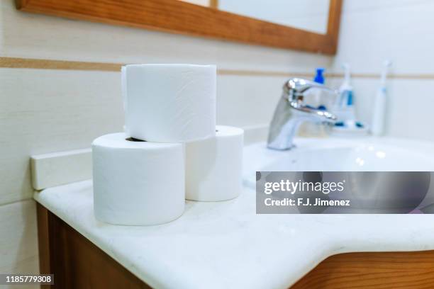 toilet paper rolls over the sink - no toilet paper stock pictures, royalty-free photos & images