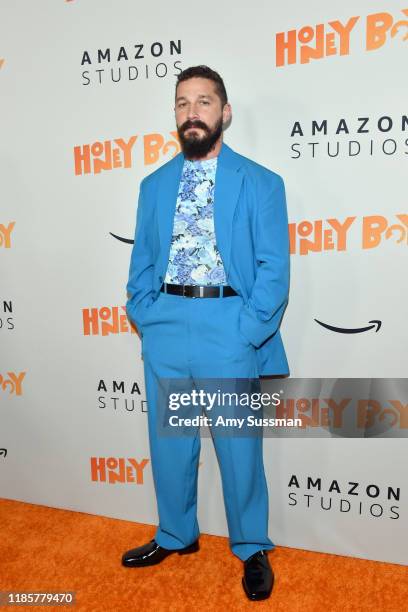 Shia LaBeouf attends the premiere of Amazon Studios "Honey Boy" at The Dome at Arclight Hollywood on November 05, 2019 in Hollywood, California.