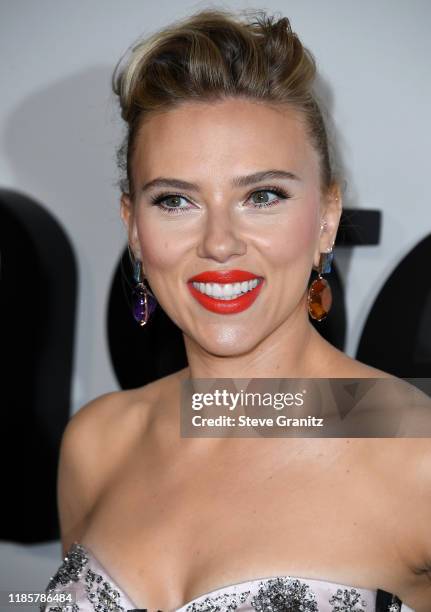 Scarlett Johansson arrives at the Premiere Of Netflix's "Marriage Story" at DGA Theater on November 05, 2019 in Los Angeles, California.