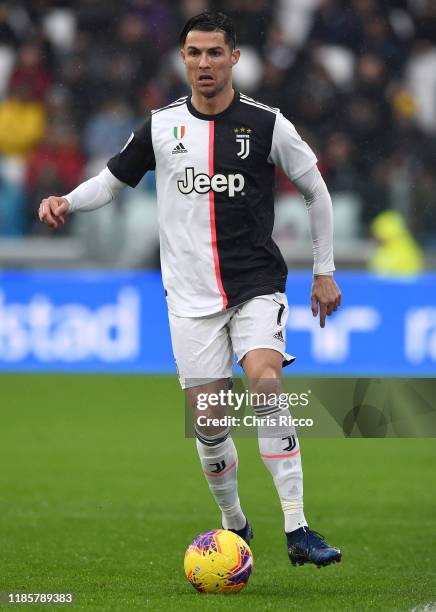 Cristiano Ronaldo of Juventus during the Serie A match between Juventus and US Sassuolo at Allianz Stadium on December 1, 2019 in Turin, Italy.