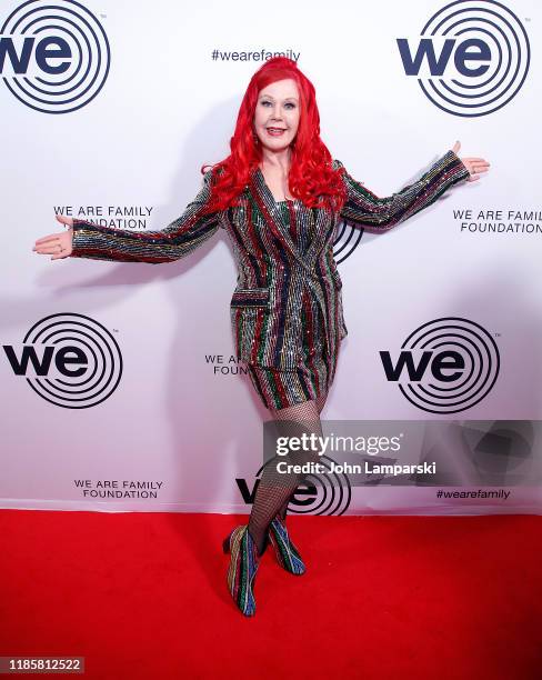 Kate Pierson attends We Are Family Foundation honors Dolly Parton & Jean Paul Gaultier at Hammerstein Ballroom on November 05, 2019 in New York City.