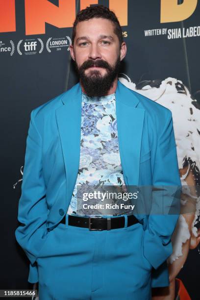 Shia LaBeouf attends the premiere of Amazon Studios "Honey Boy" at The Dome at Arclight Hollywood on November 05, 2019 in Hollywood, California.