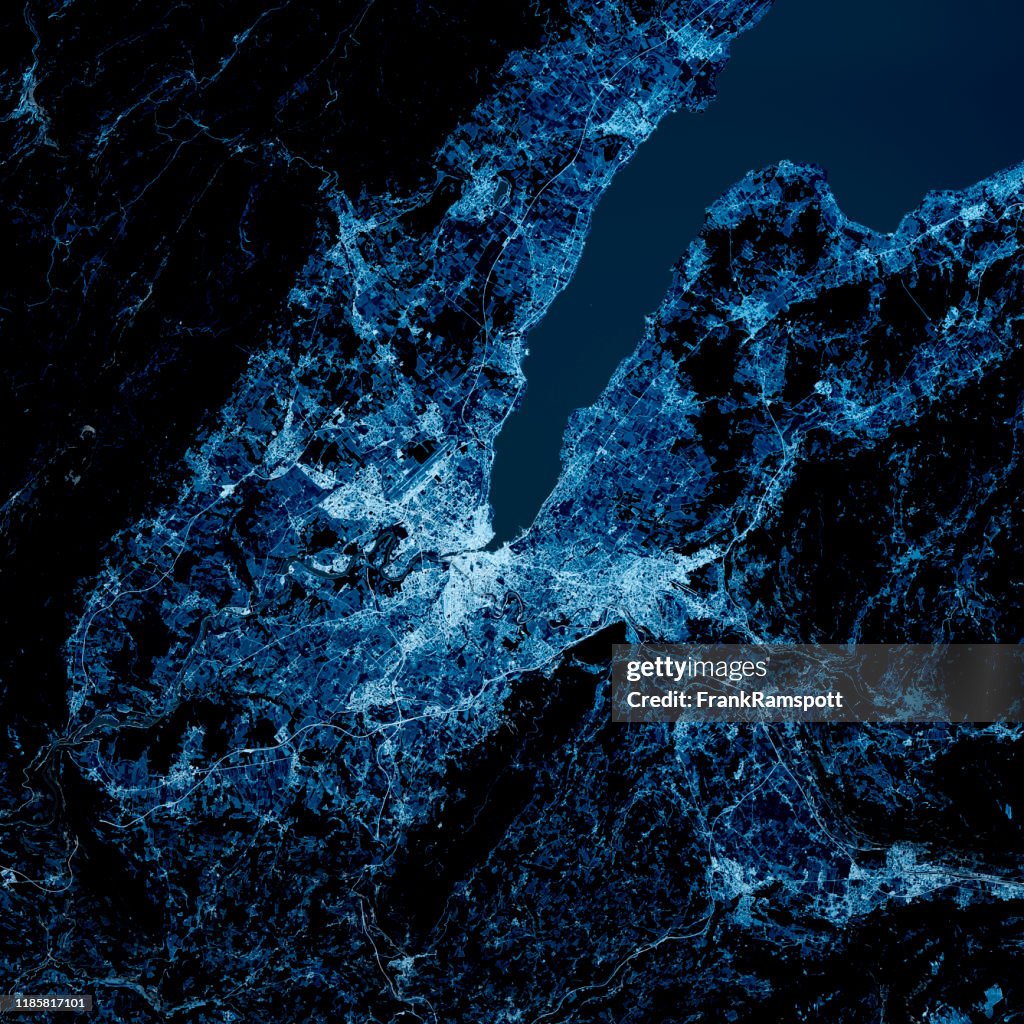 Geneva Switzerland 3D Render Blue Top View Jun 2019