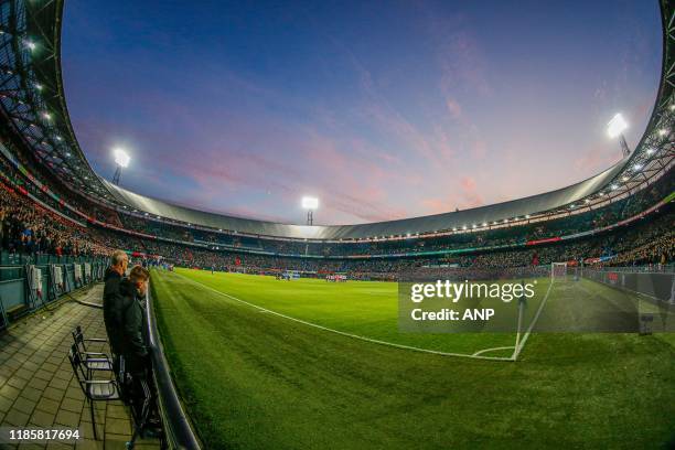 Stadion De Kuip during one minute of silence before the match during the Dutch Eredivisie match between Feyenoord Rotterdam and PEC Zwolle at De Kuip...