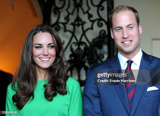 Catherine, Duchess of Cambridge and Prince William, Duke of Cambridge attend a private reception held at the British Consul-General's residence on...