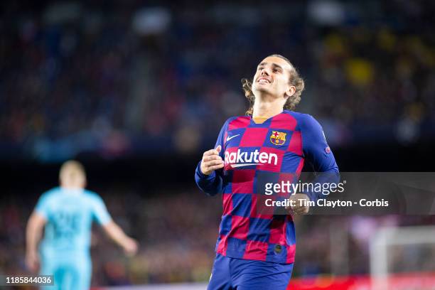 November 5: Antoine Griezmann of Barcelona reacts after a missed opportunity during the Barcelona V Slavia Prague, UEFA Champions League group stage...