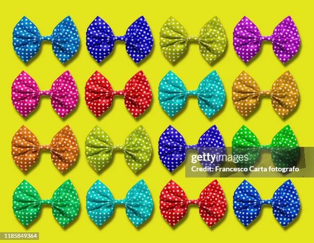 polka dot bow tie - plaid bow tie stock pictures, royalty-free photos & images